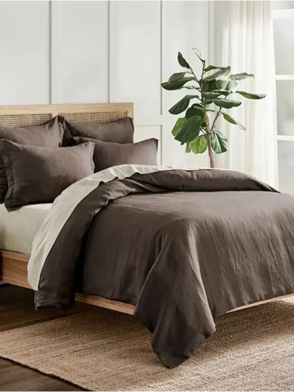 Levtex Home 100% Washed Linen King Duvet Cover - Brown